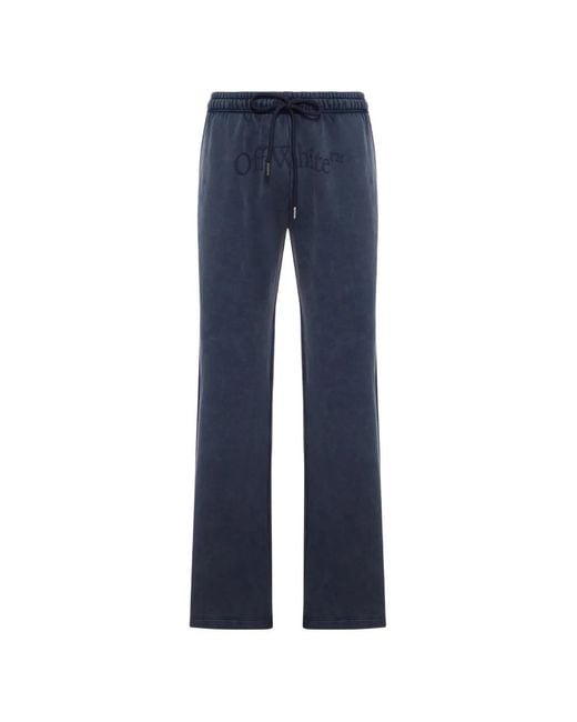 Off-White c/o Virgil Abloh Blue Logo Trousers for men