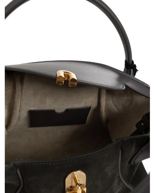Balmain Black Small Pulse Day Suede Tote Bag
