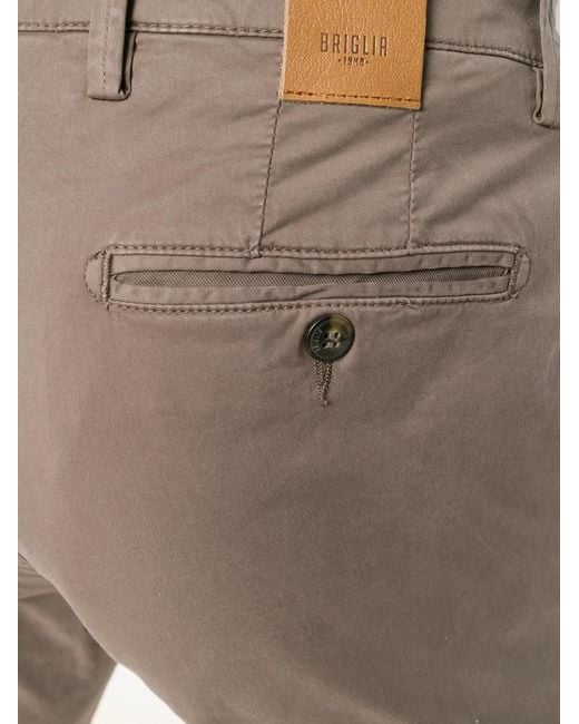 Briglia 1949 Gray Slim Chino Trousers for men