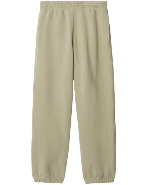 Burberry Natural Appliqué-logo Cotton Track Pants for men