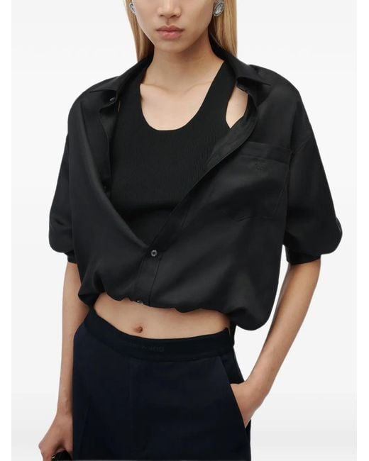 Alexander Wang Black Logo Elastic High-Rise Mini Short