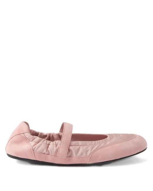 Ballerine Collapse Con Cinturino di Prada in Pink
