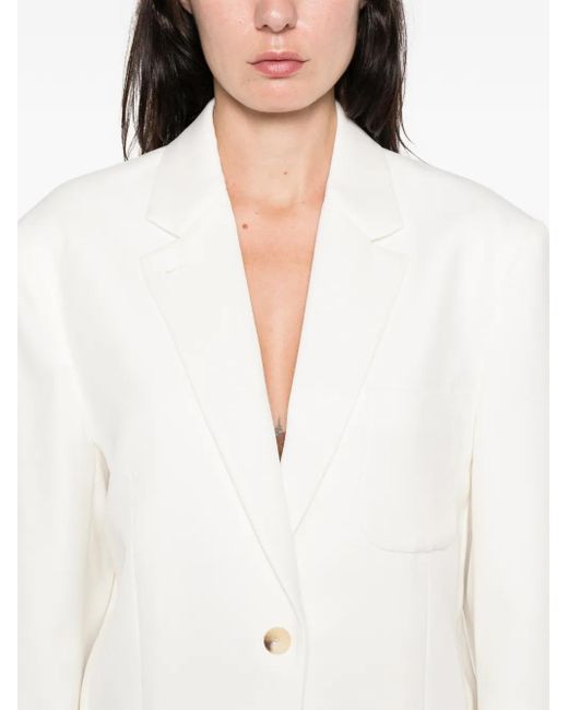Lacoste White Pocket Button Blazer