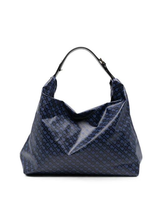 Gherardini Blue Monogram-Print Tote Bag