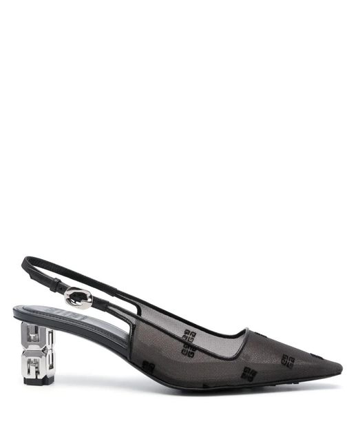 Givenchy Gray Escarpins En Cuir À Plaque Logo 65 Mm