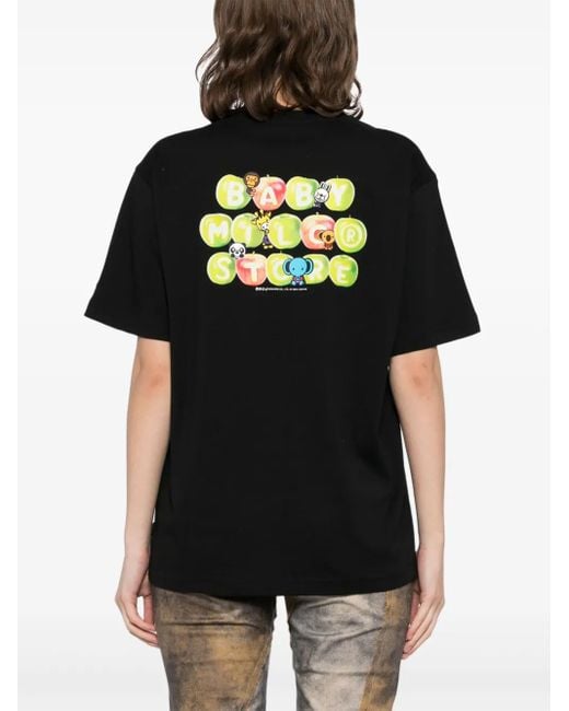 A Bathing Ape Black Printed T-Shirt