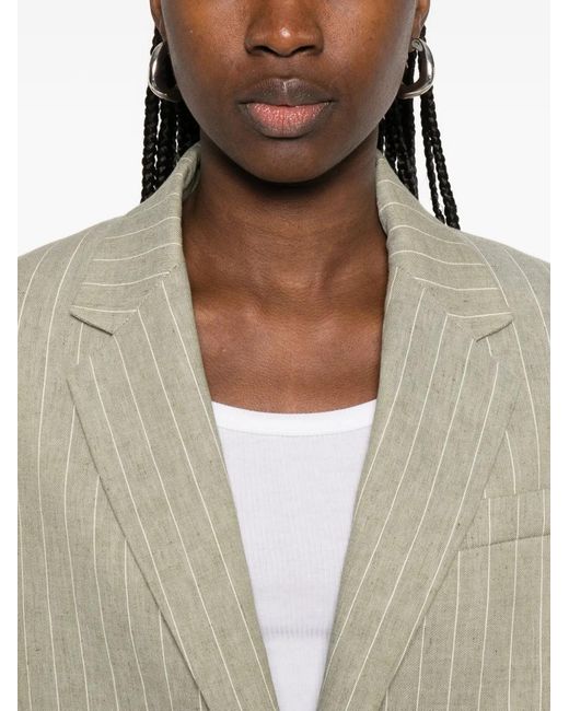 Maje White Linen Blend Suit Jacket