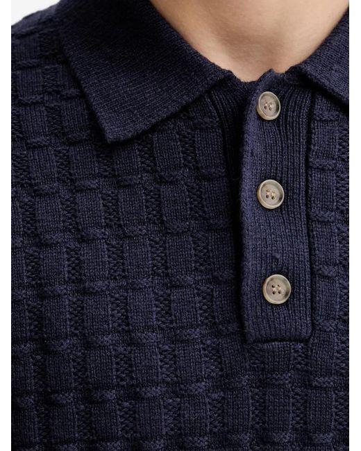 Les Deux Blue Gustav Polo-Collar Sweater for men
