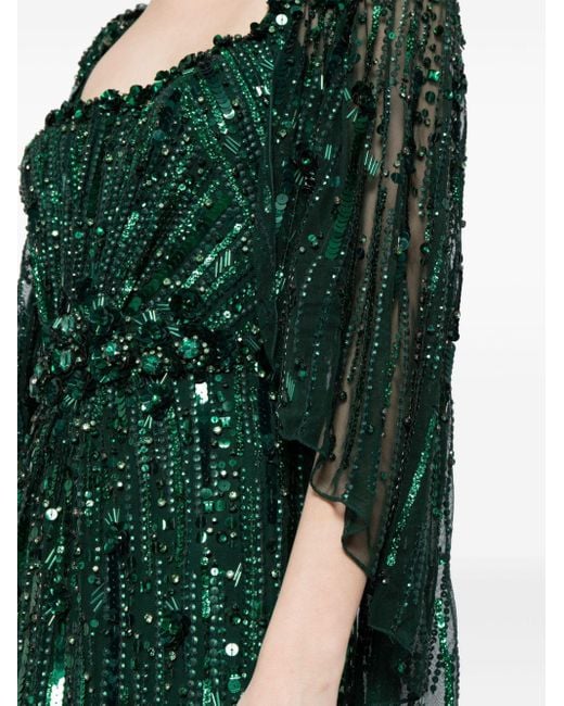 Robe longue Brightstar à sequins Jenny Packham en coloris Green