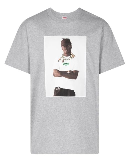 Supreme Gray Photograph-Print Cotton Jersey T-Shirt for men