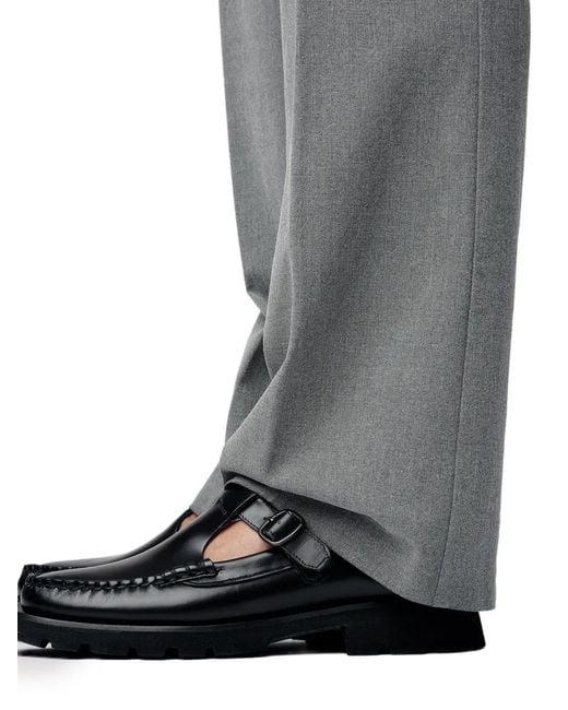 Hereu Black Alber Sport T-Bar Loafers for men