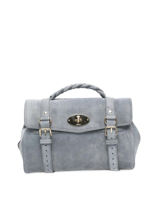 Mulberry Gray Alexa Suede Shoulder Bag