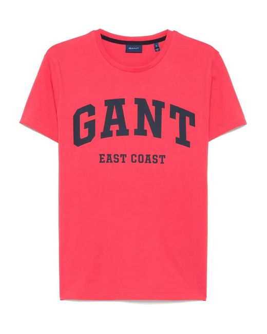 Gant Pink Logo-Print T-Shirt for men