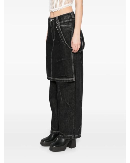A Bathing Ape Black Layered Jeans