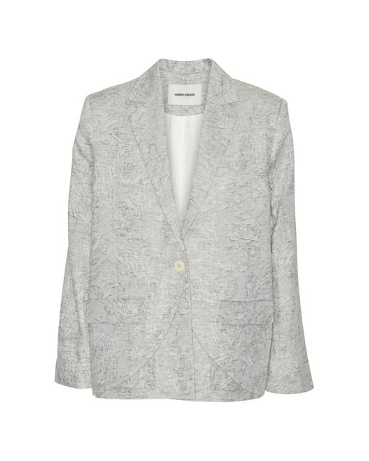 Henrik Vibskov Gray Beetle Buttoned Blazer