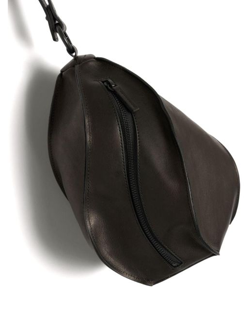 Y's Yohji Yamamoto Black Twisted Leather Clutch Bag