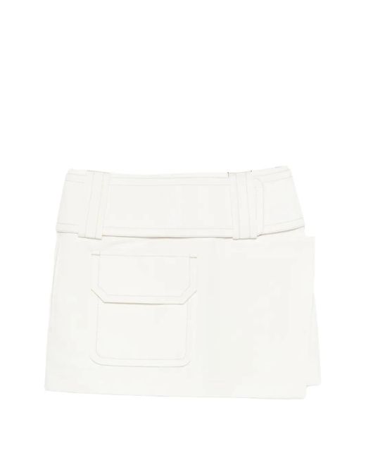 AMI White Pocket Mini Straight Skirt