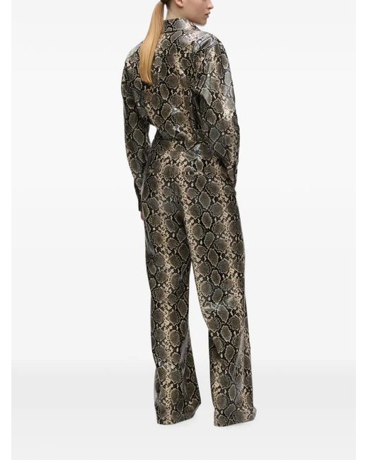Karl Lagerfeld Gray Pantalon Évasé À Effet Python