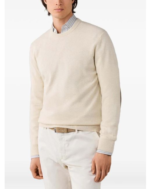 Hackett Natural Elbow-Patch Knit for men