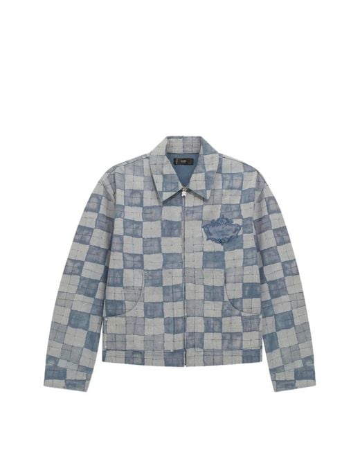 Amiri Blue Check-Pattern Denim Jacket for men