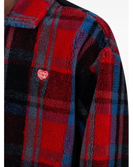 Human Made Red Plaid Sweatshirt for men