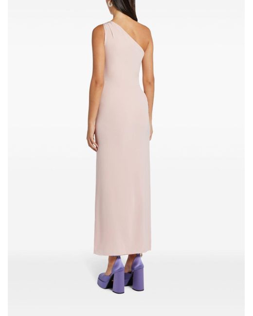 Versace Pink One-Shoulder Silk Maxi Dress