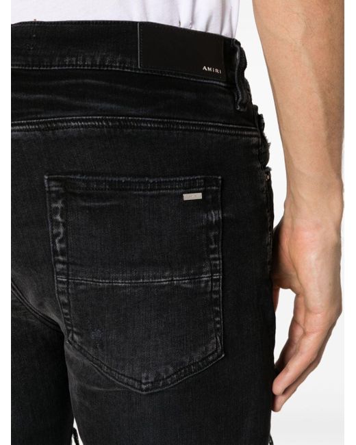 Amiri Black Ripped Skinny Jeans - Men's - Elastomultiester/cotton/elastane for men