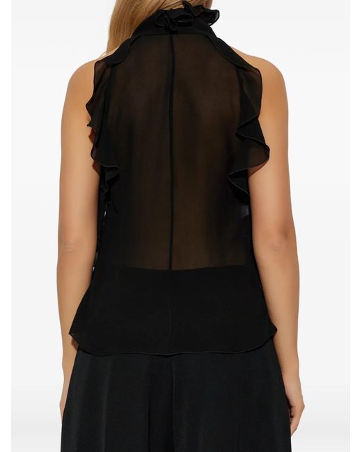 McQueen Black Ruffled Top