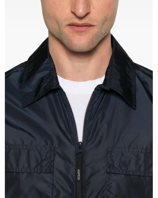 Aspesi Blue Lightweight Shirt Jacket for men