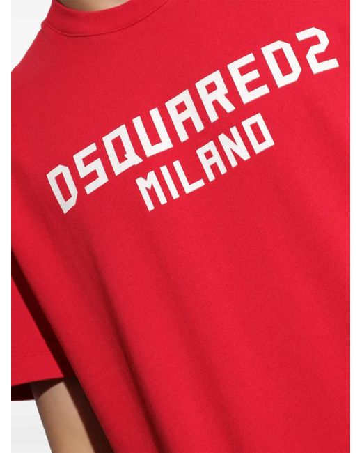 DSquared² Red T-Shirt With Logo for men