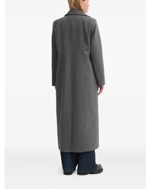 Gestuz Gray Double-Breasted Coat