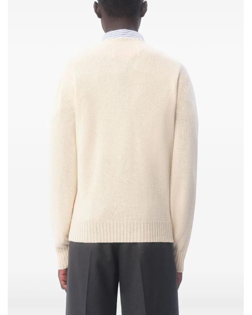 Valentino Garavani Natural Chez-Embroidered Sweater for men