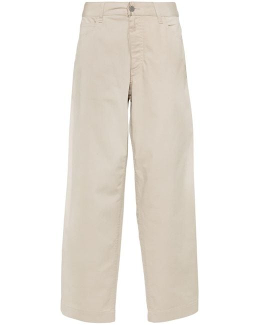 Emporio Armani Natural Logo-Patch Cotton-Blend Wide-Leg Jeans for men