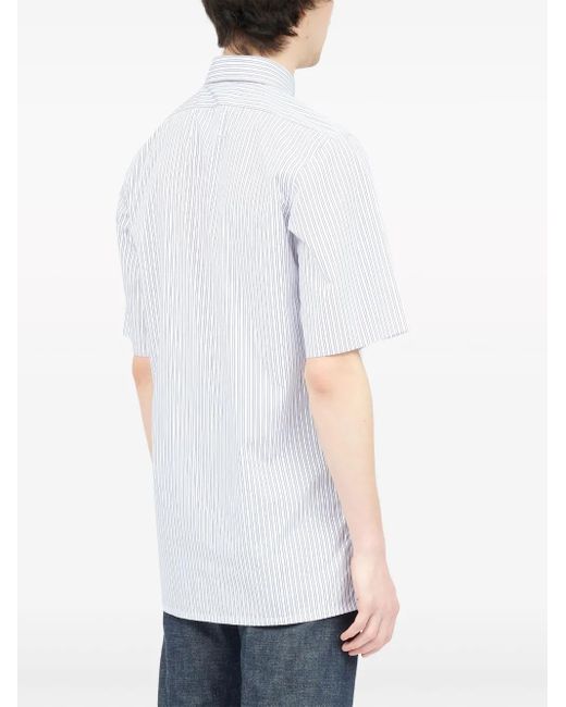 Maison Margiela White And Blue C-embroidery Shirt for men