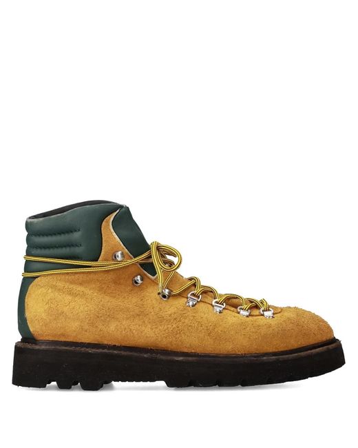 Premiata Brown Lace-Up Panelled Boots for men