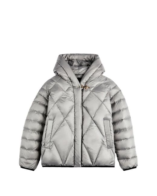 Fay Gray Argyle Quilted Hooded Jacket