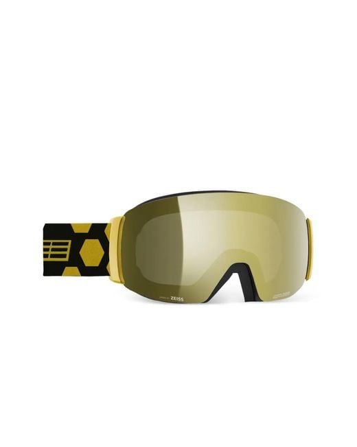 Salice Green Elasticated-Strap Ski Goggles