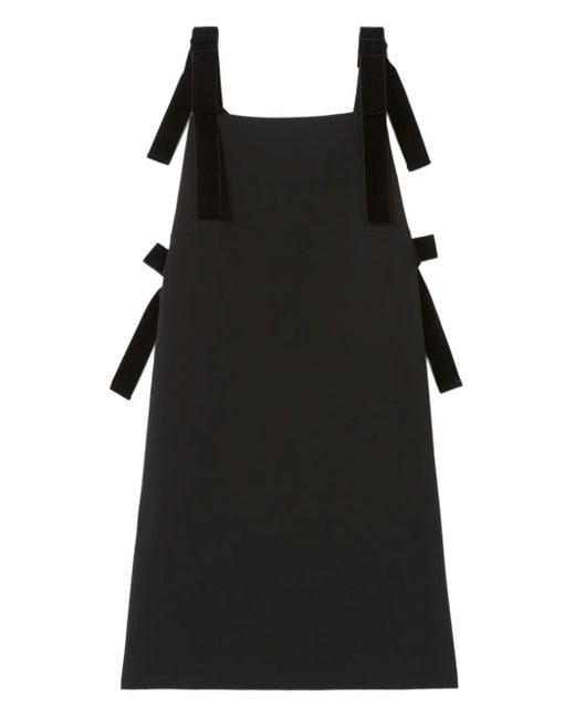 Claudie Pierlot Mini-Jurk Met Fluwelen Afwerking En Vierkante Hals in het Black