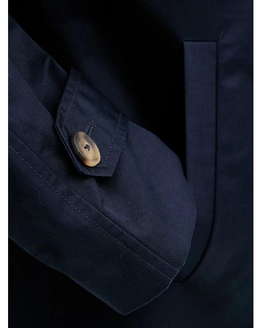 Benetton Blue Button-Cuff Raglan-Sleeve Coat