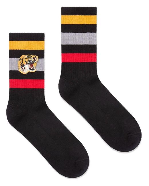 Gucci Tiger-motif Ankle Socks in Black for Men | Lyst UK