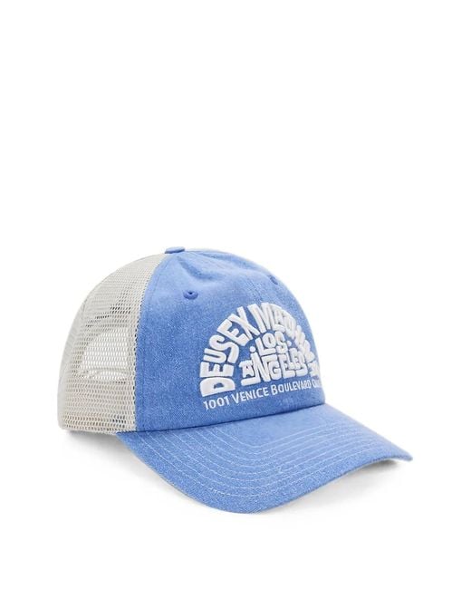 Deus Ex Machina Blue Los Angeles Logo-Embroidered Mesh-Panel Cap for men