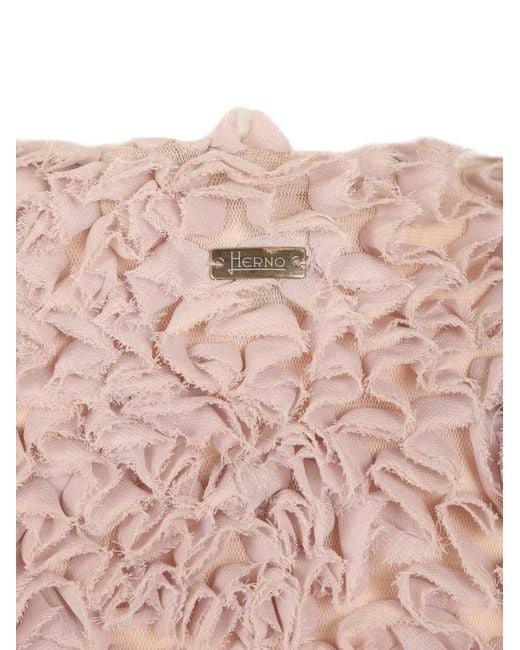 Herno Pink Ruffled Zip Jacket