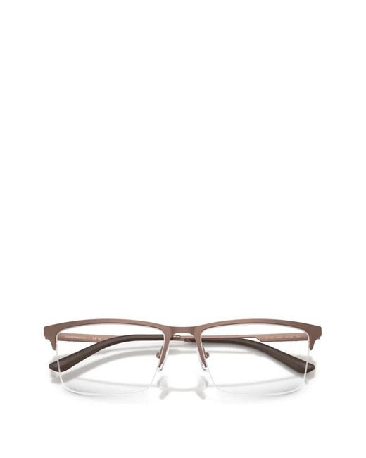 Emporio Armani White Rectangle-Frame Glasses for men