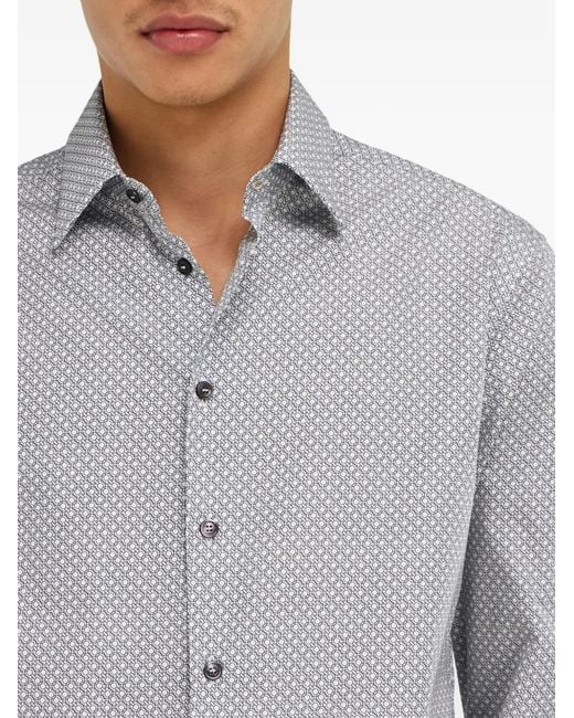 Ferragamo Gray Micro-Patterned Shirt for men