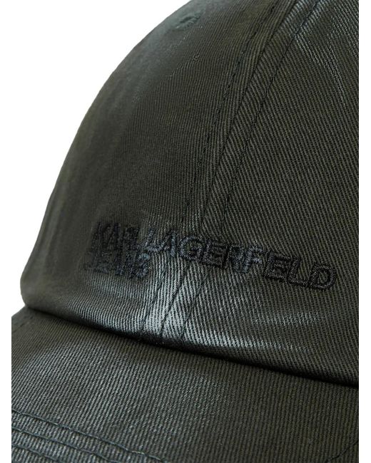 Karl Lagerfeld Green Logo-Embroidered Cap for men