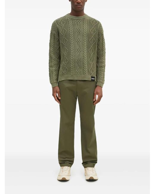 Neighborhood Green Cable-Knit Diamond-Pattern Jumper for men