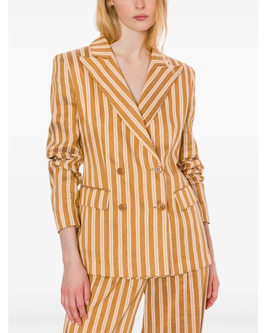 Alberta Ferretti Brown Striped Blazer