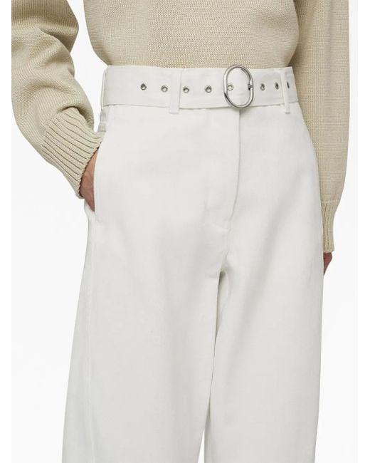 Vaqueros anchos de talle alto Jil Sander de color White