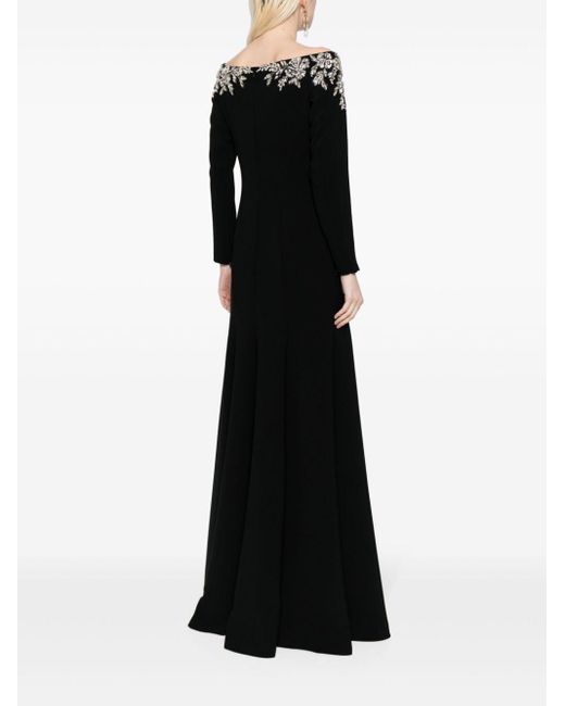 Jenny Packham Black Rosabel Crystal-embellished Gown