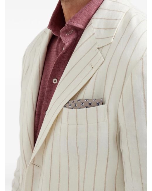 Brunello Cucinelli Gray Patterned Pocket Square for men